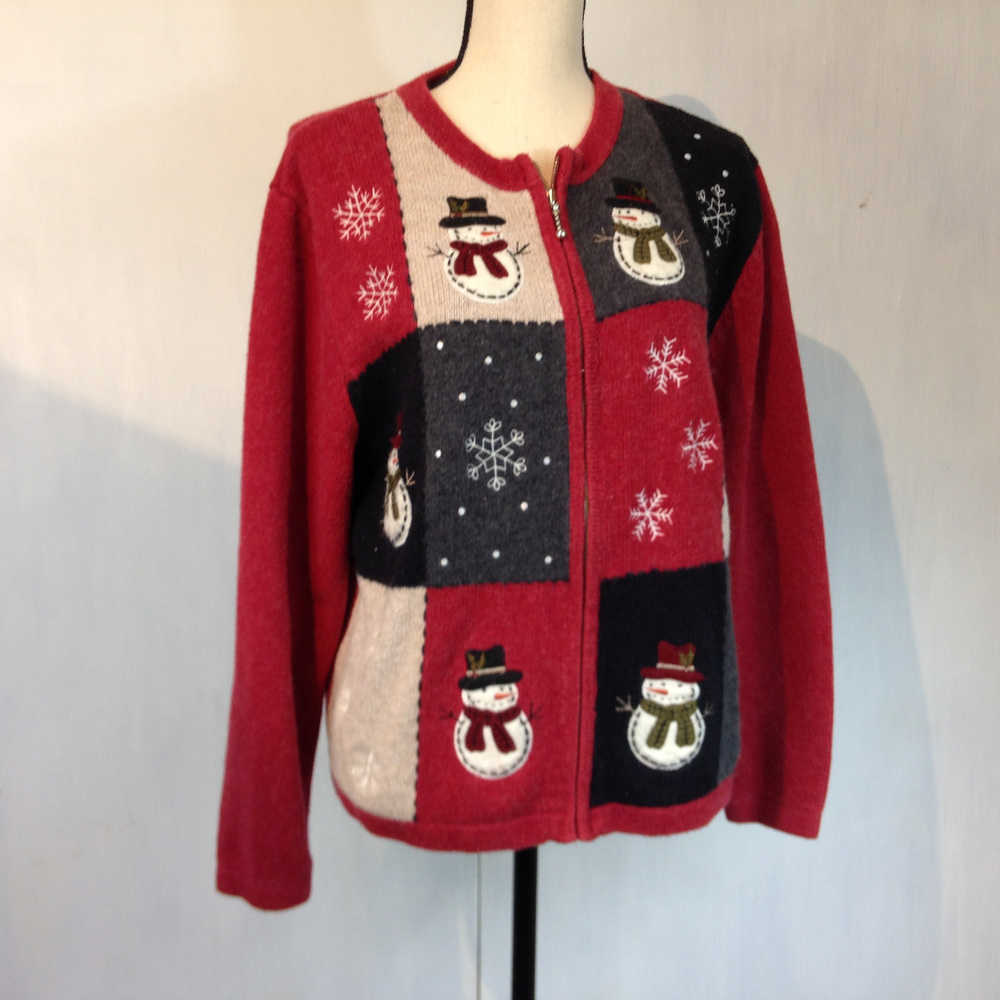 Croft Barrow Womens Cardigan zip Sweater LARGE